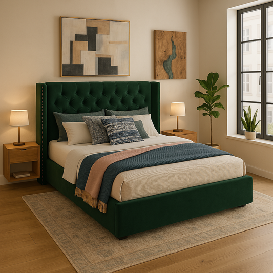 Harvey Scalloped Upholstered Wingback Bed (Copy)