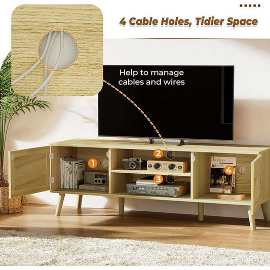 Modern living room furniture rattan console entertainment center TV