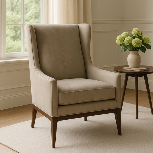 Minimalist Olive Green Thick Padded Velvet Sofa Lounge Chair with Cushion