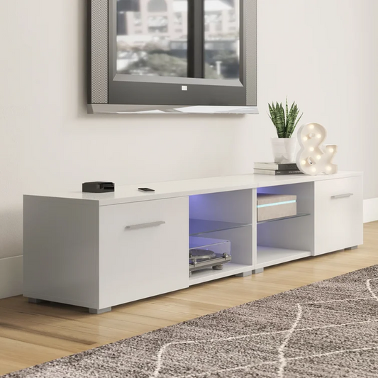 Modern White TV Console