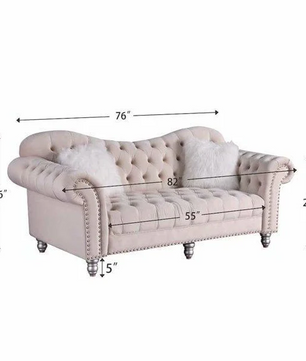 Luxury Classic America Chesterfield Tufted Camel Back Armchair Living Room Sofa, Beige
