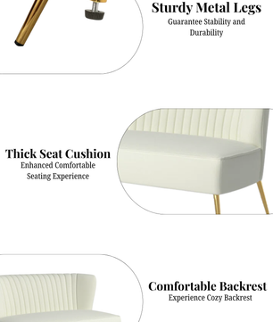 Velvet 2-Seat Armless Loveseat