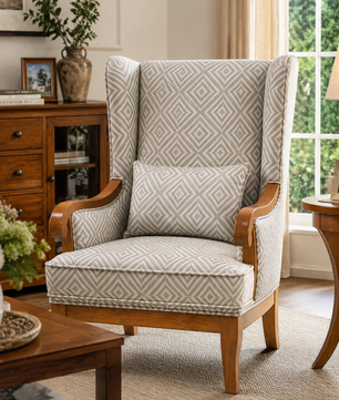 Aurela Premium Wingback Lounge Chair