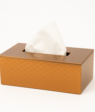 Leather Tissue Box-Copper Gold