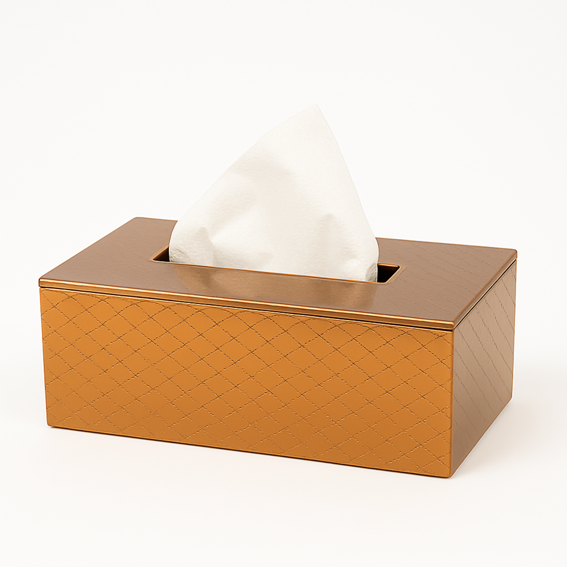 Leather Tissue Box-Copper Gold
