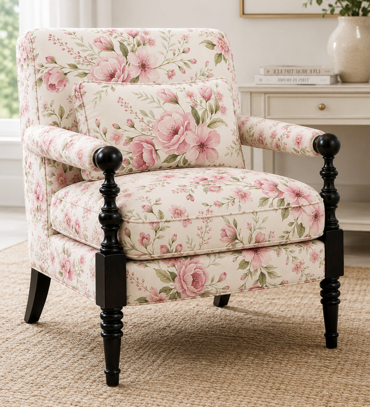 Elizabeth Teak Wood Accent chairs in Multicolour