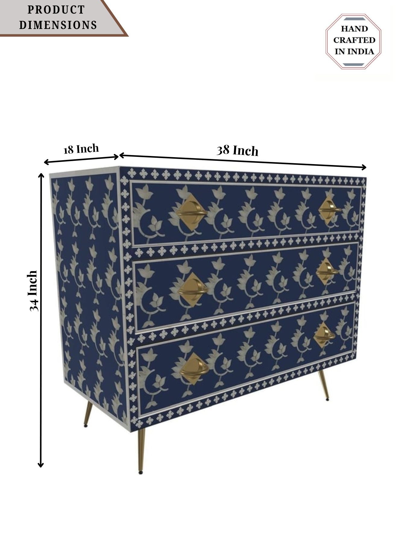 Inlay Chest of Drawers - Overlay Floral