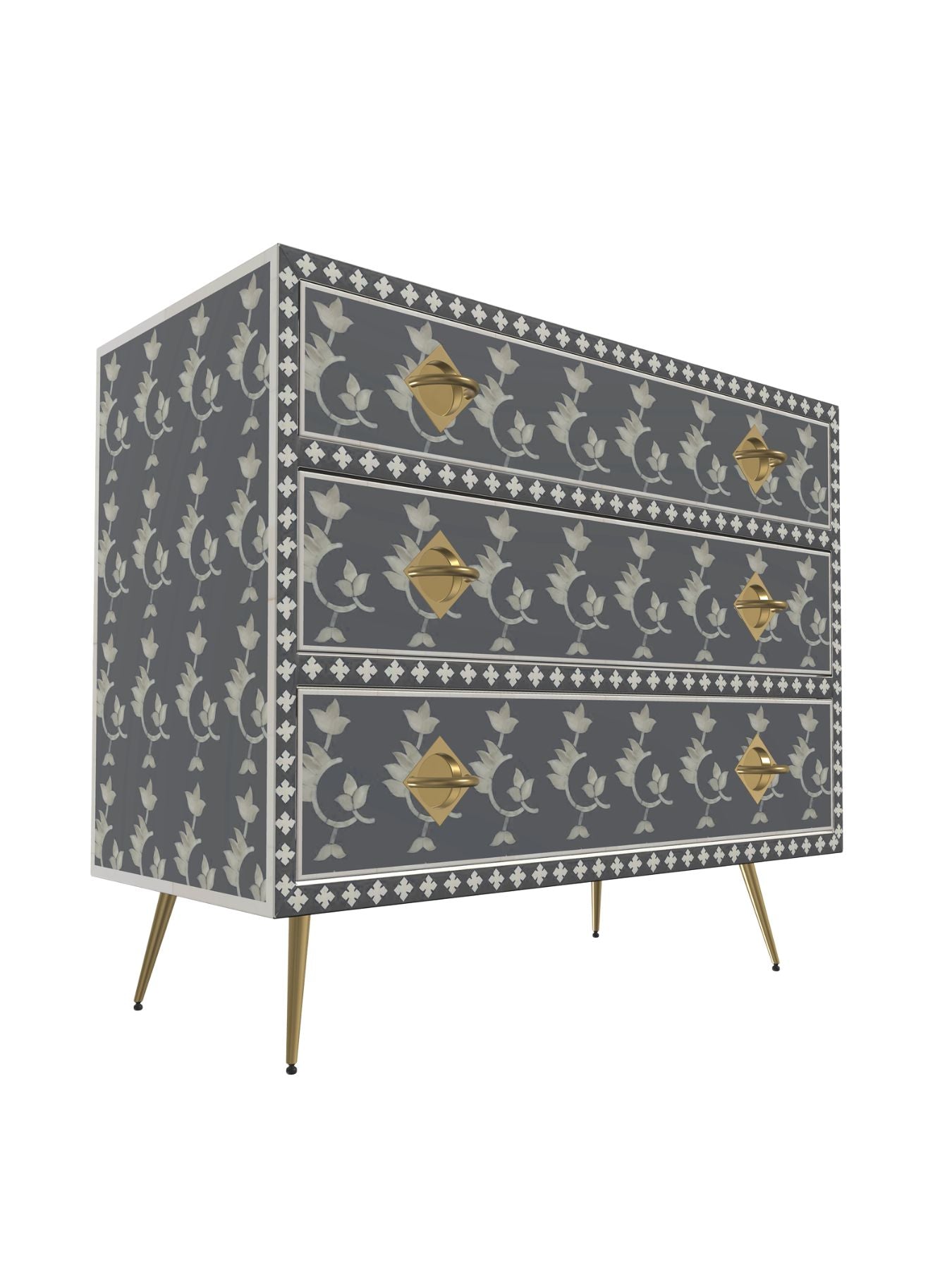 Inlay Chest of Drawers - Overlay Floral