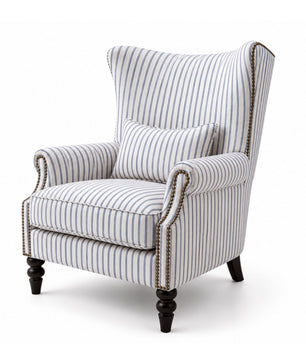 Coastal Stripe Wing Chair