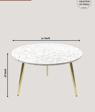 Trinity Mother of Pearl Inlay Round Coffee Table