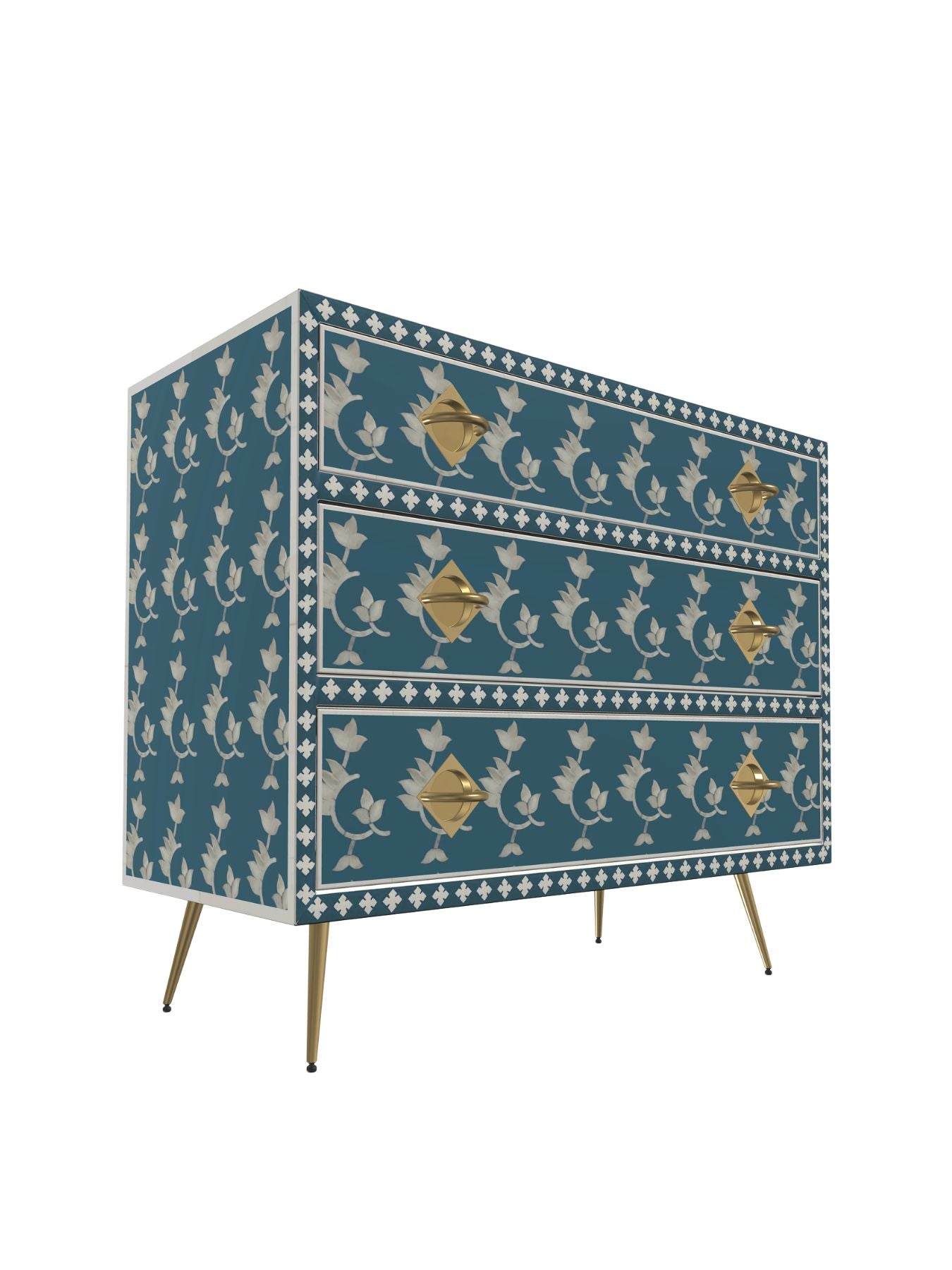 Inlay Chest of Drawers - Overlay Floral