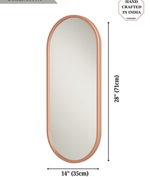 Classic Oblong Mirror- Rosegold