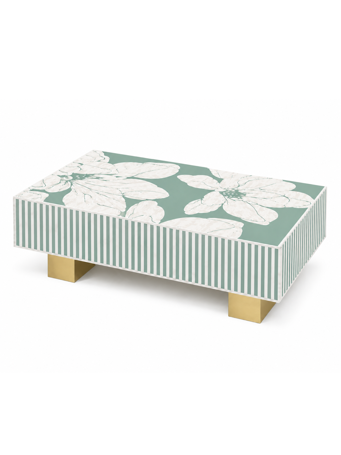 Inlay Luxom Hibiscus Rectangular Coffee Table