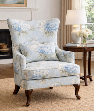 Imperia Premium Floral Wingback Accent Chair