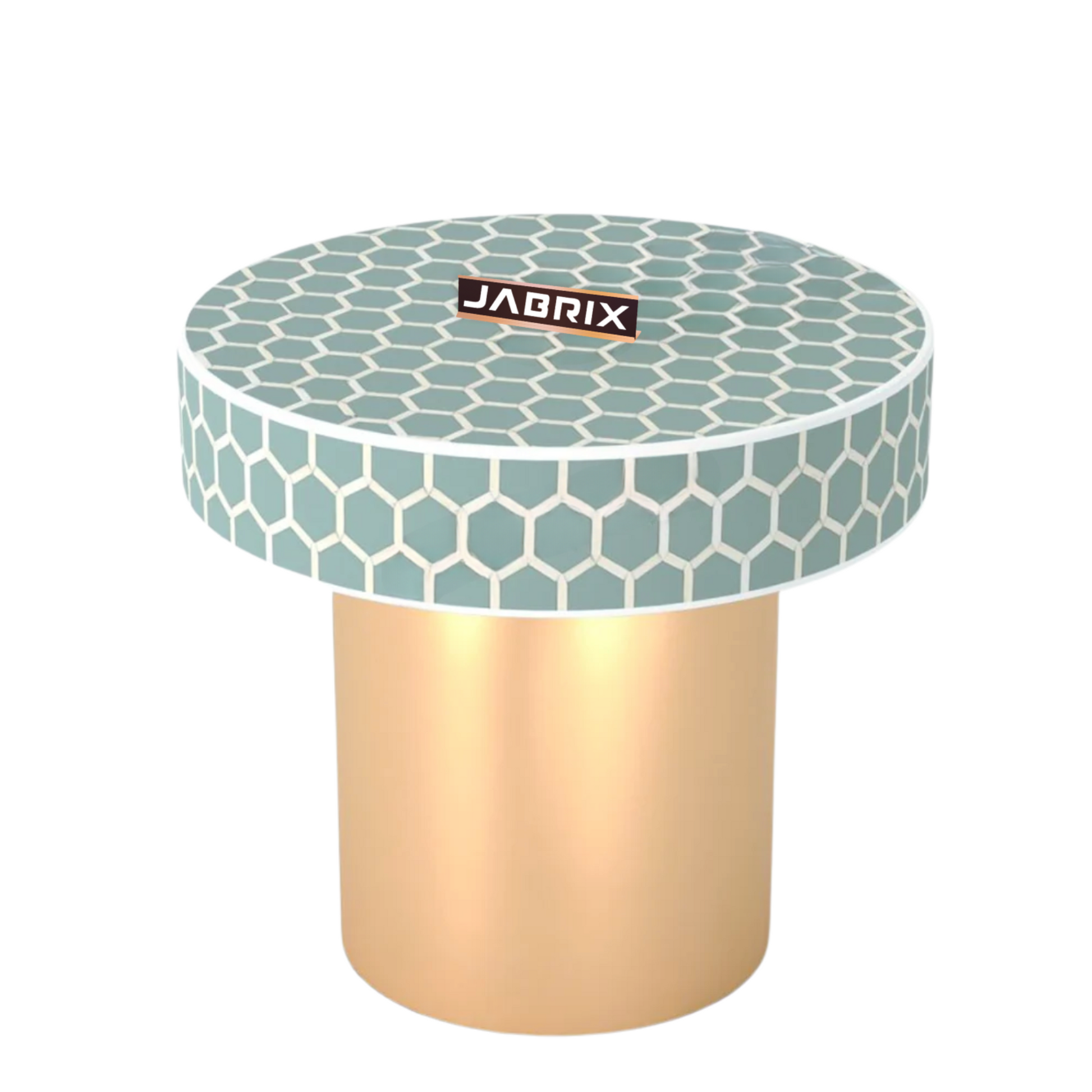 Inlay Round Side Table- HoneyComb