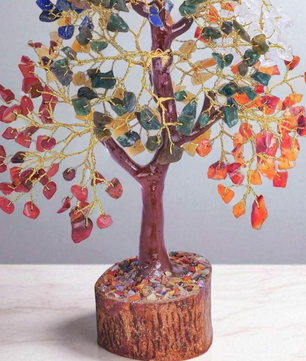 300 Beads 7 Chakra Crystal Tree with Natural Healing Gemstones