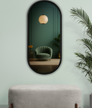 Classic Oblong Mirror- Black