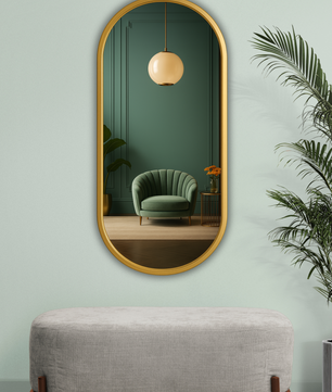 Classic Oblong Mirror- Gold