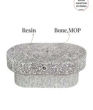 Inlay Oval Shape Coffee Table - Sunstrike
