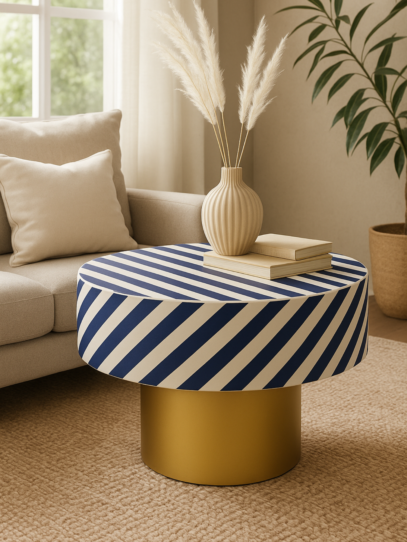 Inlay Round Coffee Table-Waterfall
