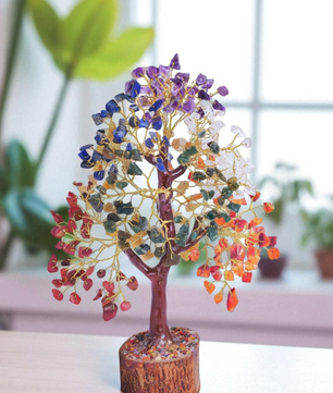 300 Beads 7 Chakra Crystal Tree with Natural Healing Gemstones