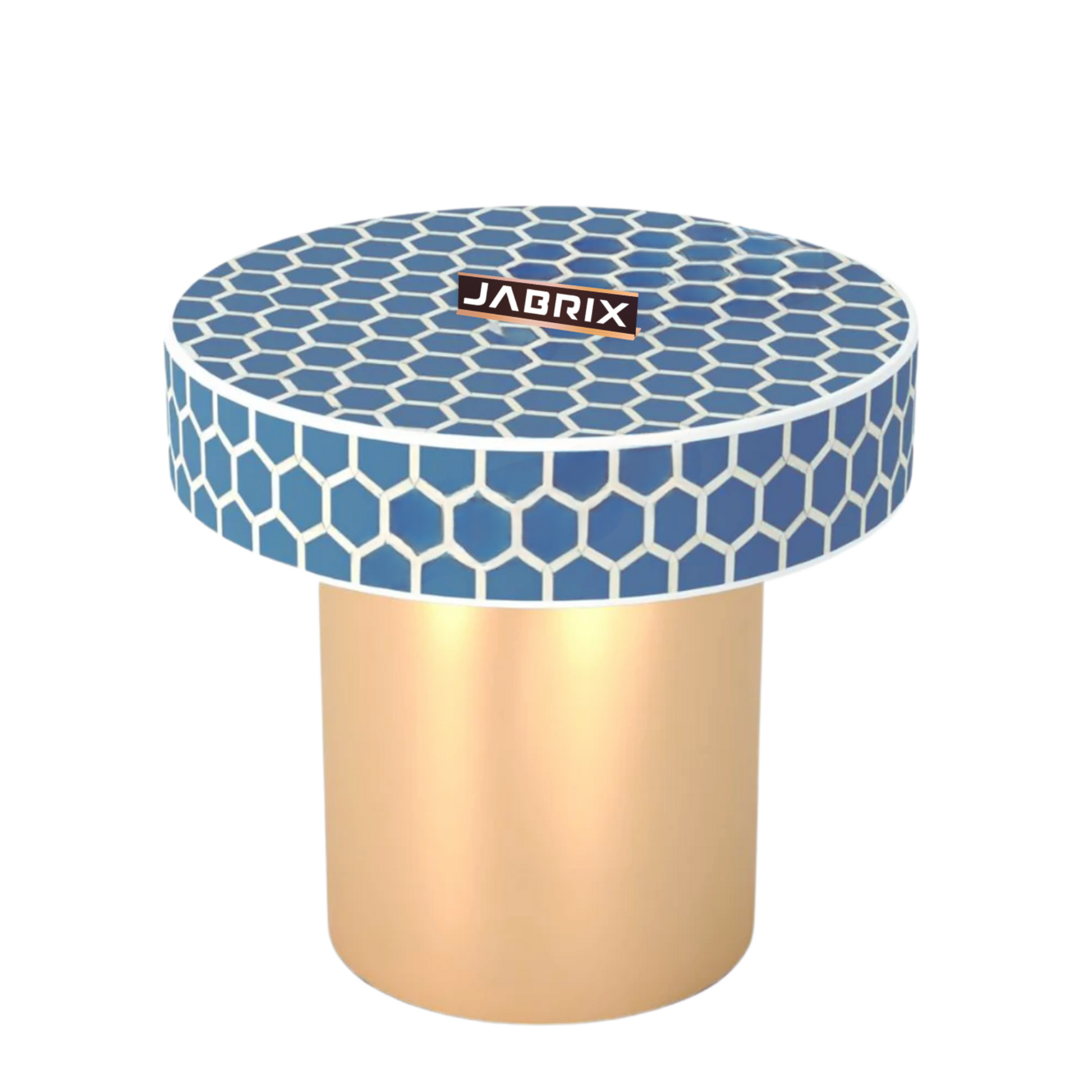 Inlay Round Side Table- HoneyComb
