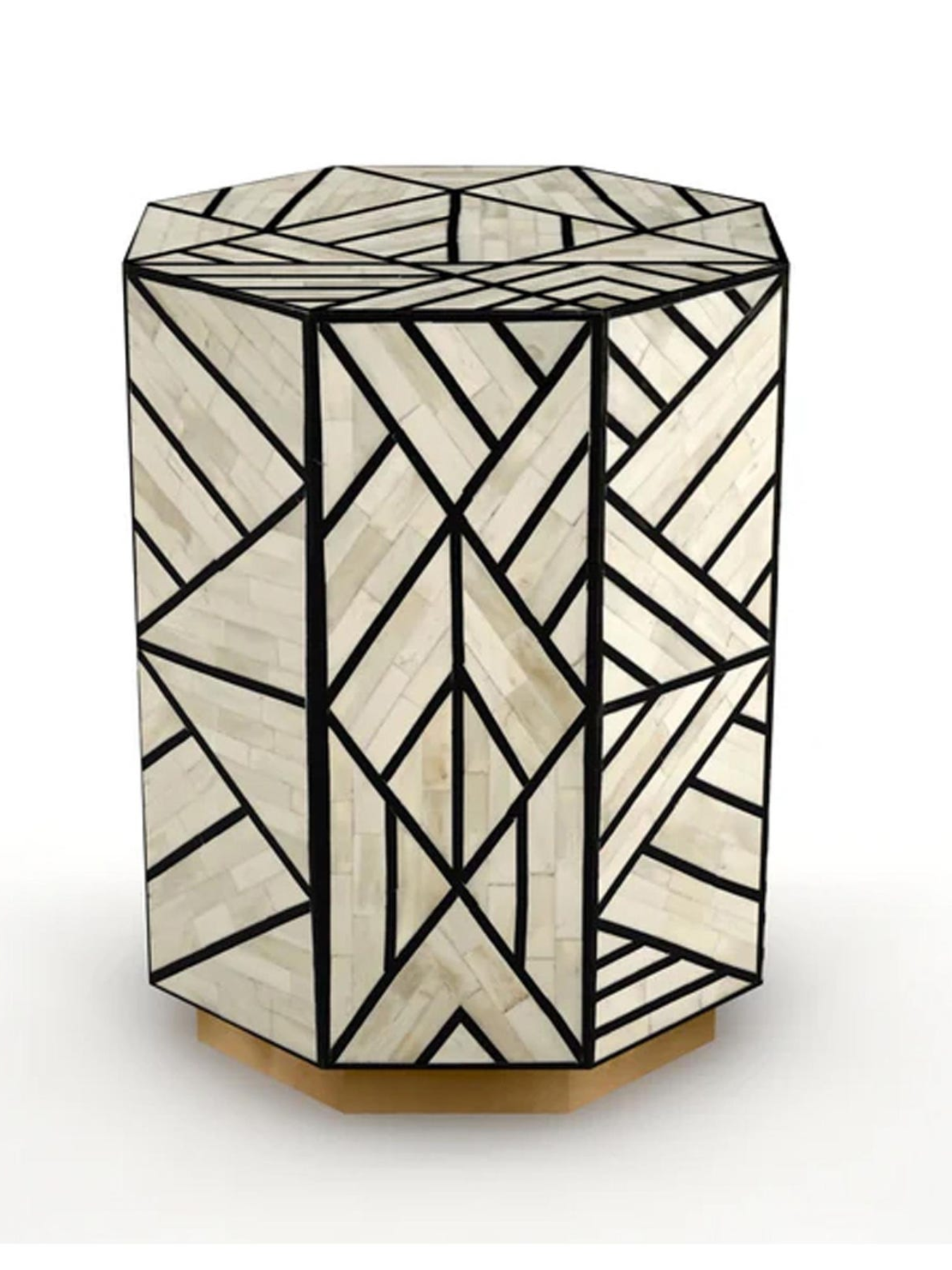 Inlay Drum Side Table