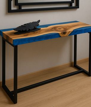 Unique Resin Console Table, Epoxy Entryway Table