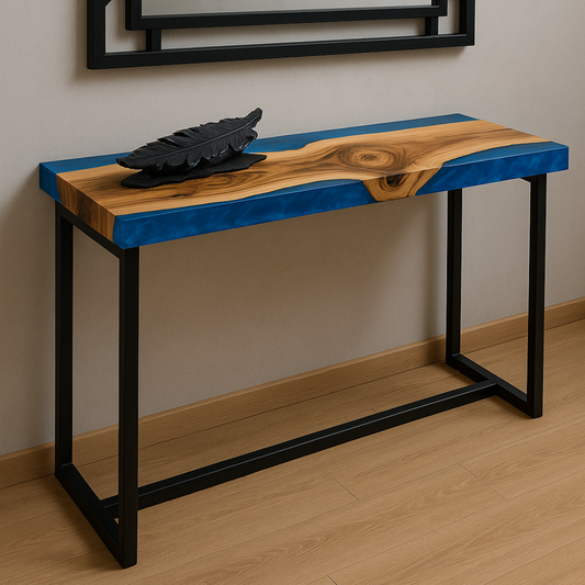 Unique Resin Console Table, Epoxy Entryway Table