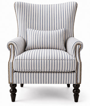 Coastal Stripe Wing Chair