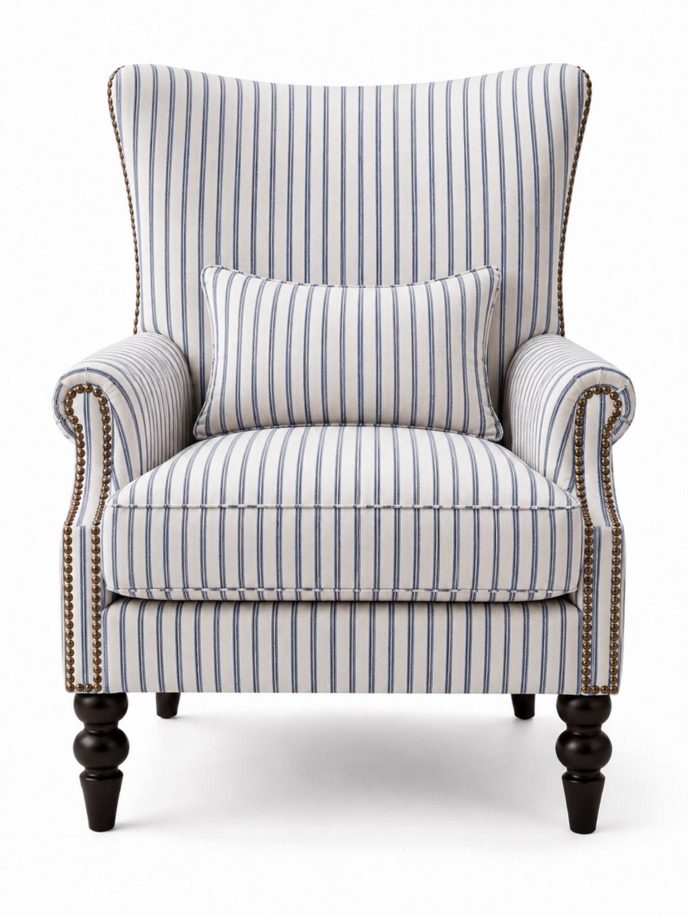 Coastal Stripe Wing Chair