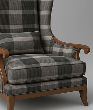 Elegant Wingback Accent Chair in Premium Velvet Fabric with Cushion