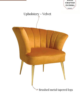 Luxury Opening Shell Designer Velvet Sofa Lounge Chair