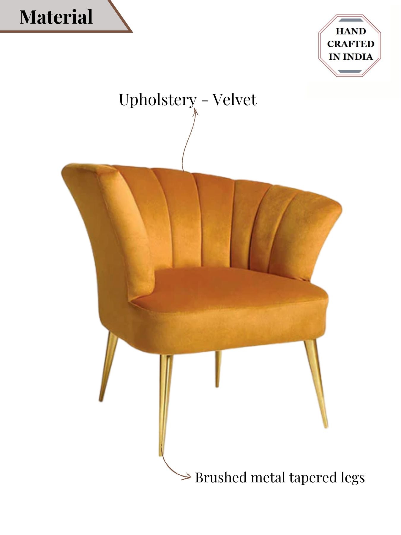 Luxury Opening Shell Designer Velvet Sofa Lounge Chair