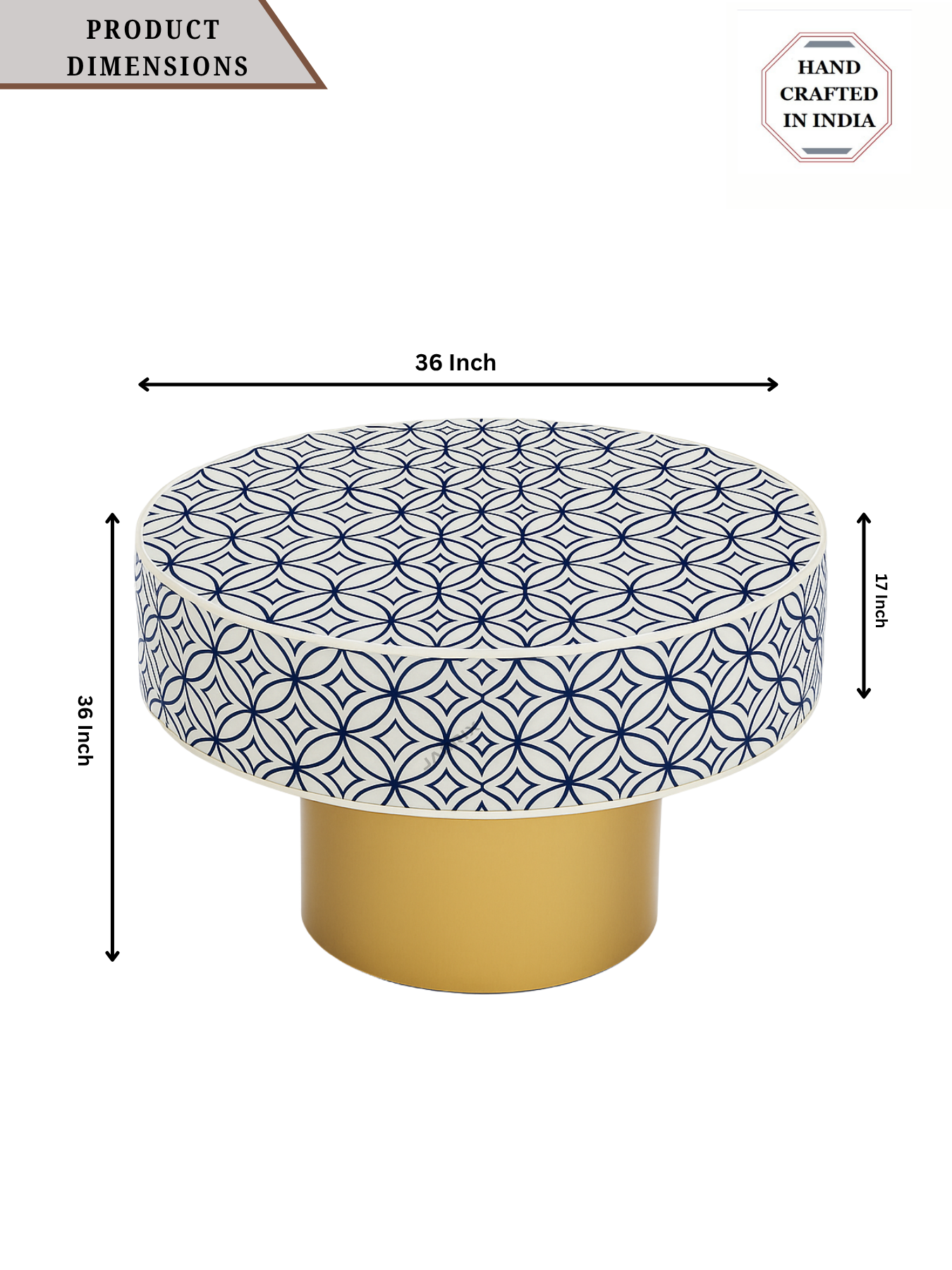 Inlay Round Coffee Table-GeoFlora