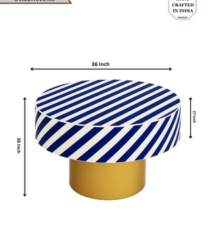 Inlay Round Coffee Table-Waterfall