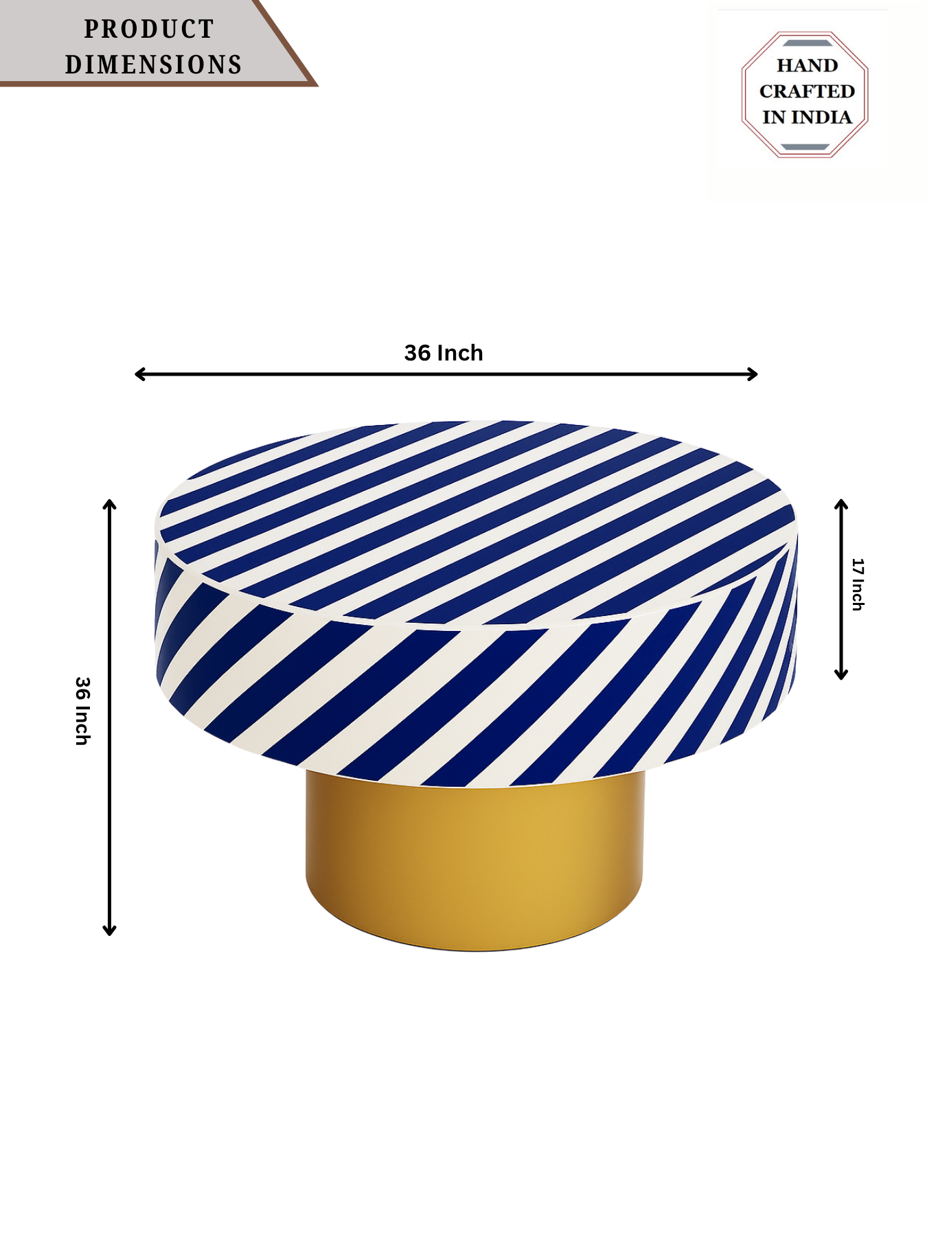 Inlay Round Coffee Table-Waterfall