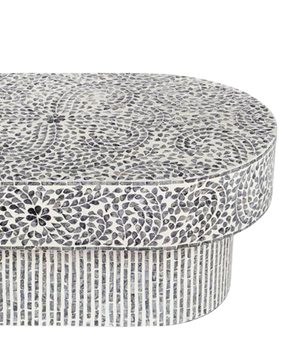 Inlay Oval Shape Coffee Table - Sunstrike