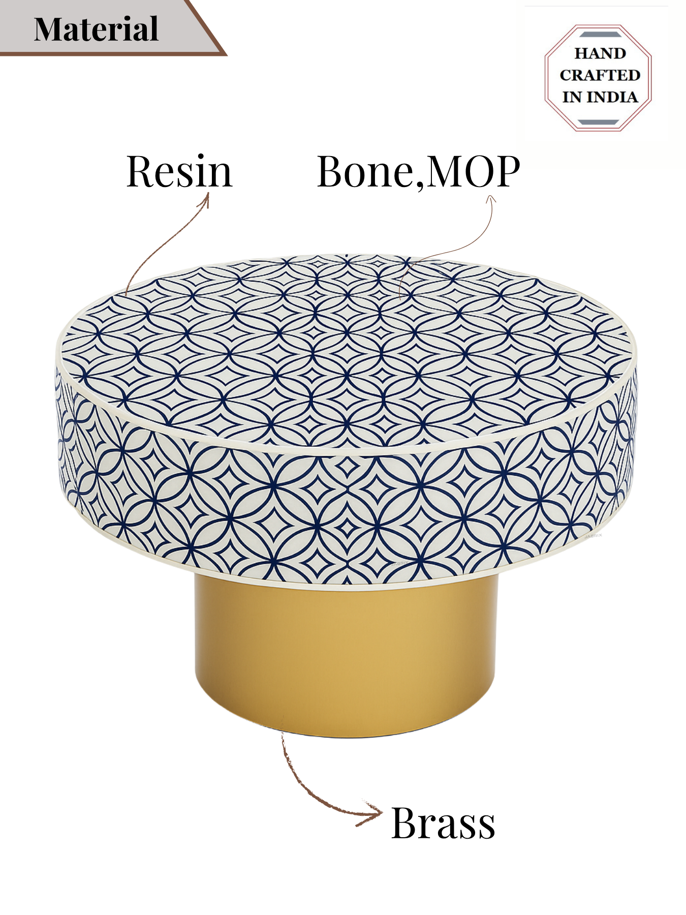 Inlay Round Coffee Table-GeoFlora