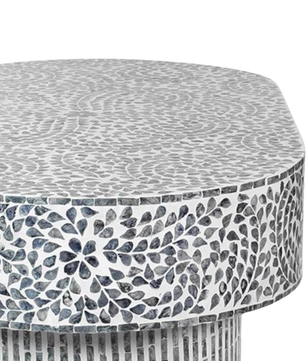 Inlay Oval Shape Coffee Table - Sunstrike