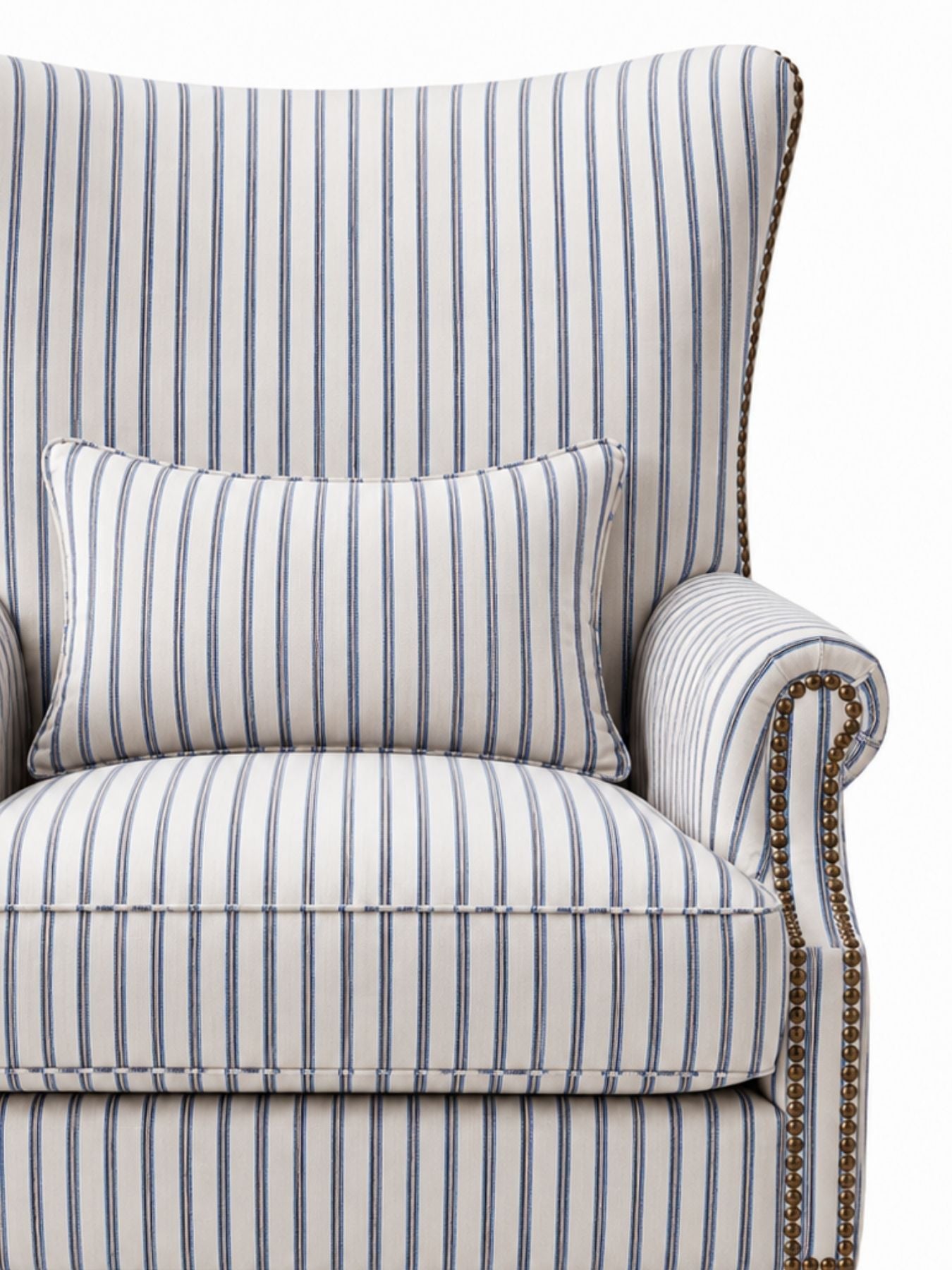 Coastal Stripe Wing Chair