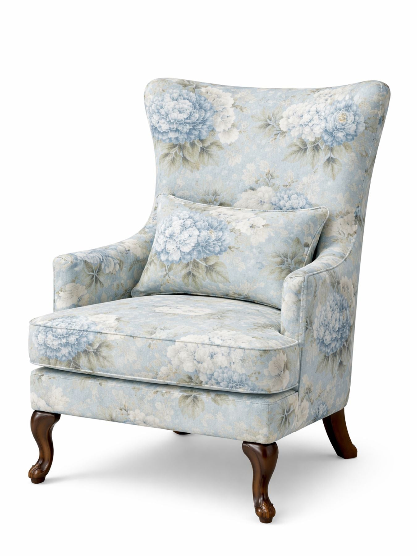 Imperia Premium Floral Wingback Accent Chair