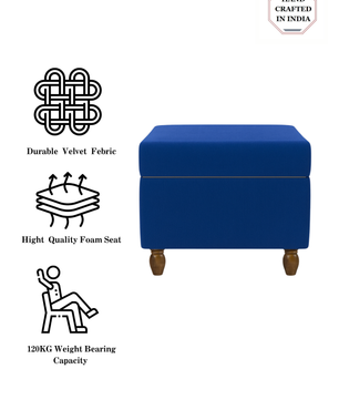 Modern Trunk Storage Ottoman- Royal Blue