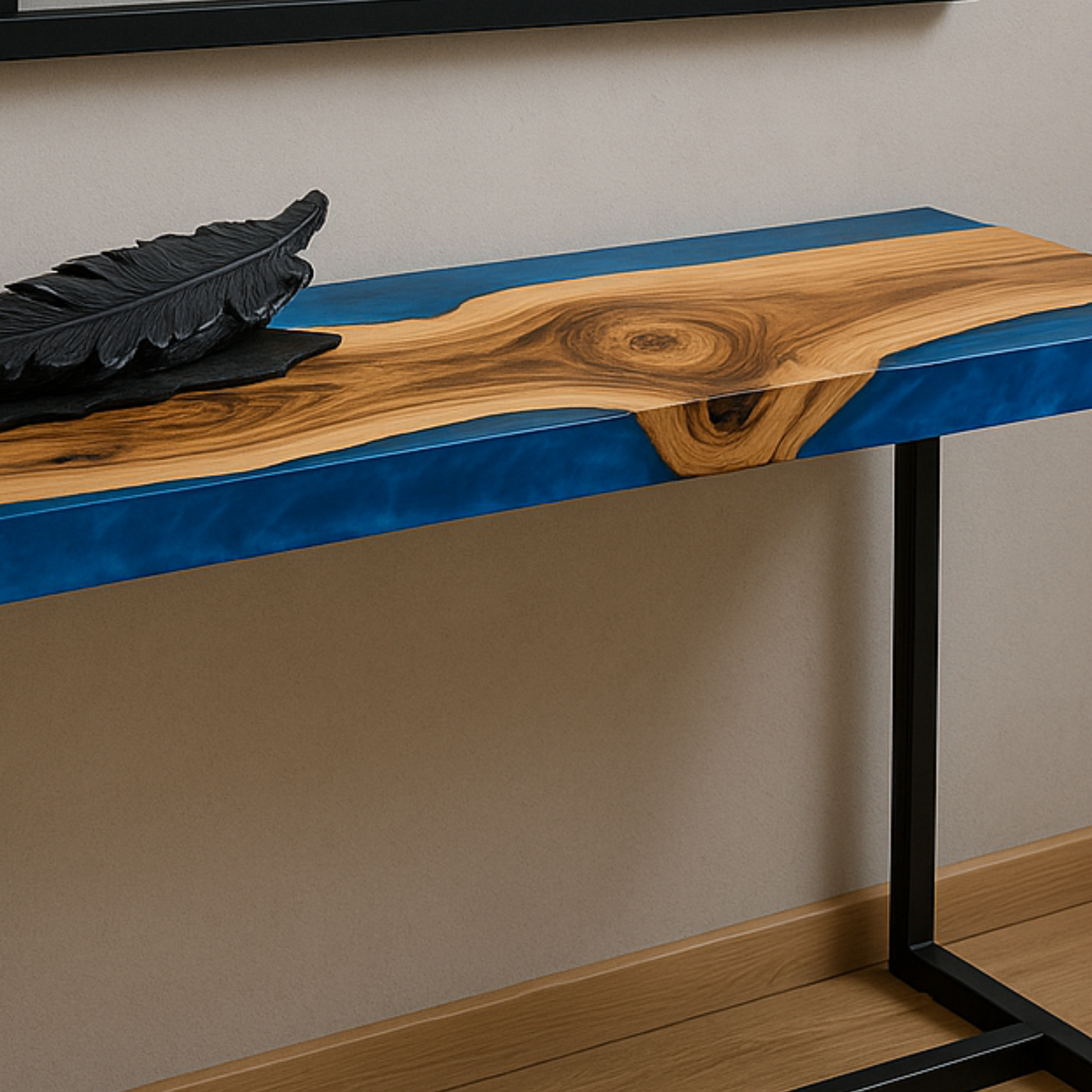 Unique Resin Console Table, Epoxy Entryway Table