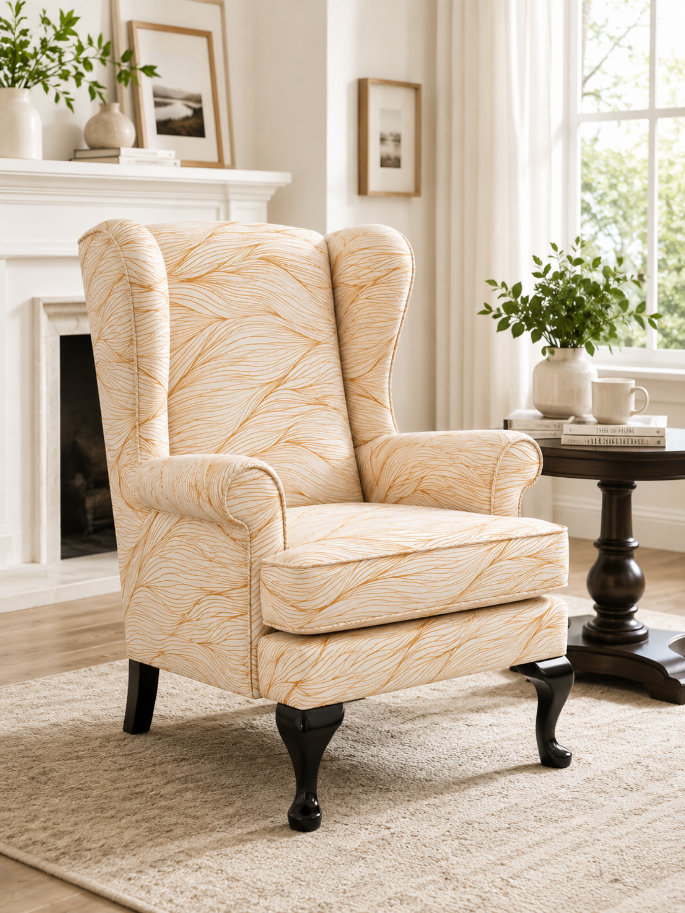 Zora Wing Chair – Premium Teak Wood