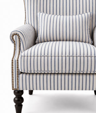 Coastal Stripe Wing Chair