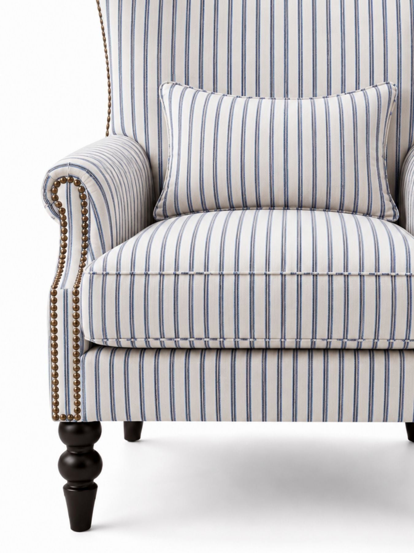 Coastal Stripe Wing Chair