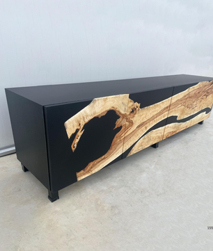 Modern Black Epoxy Buffet Cabinet