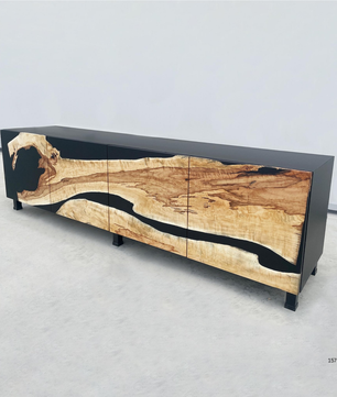 Modern Black Epoxy Buffet Cabinet