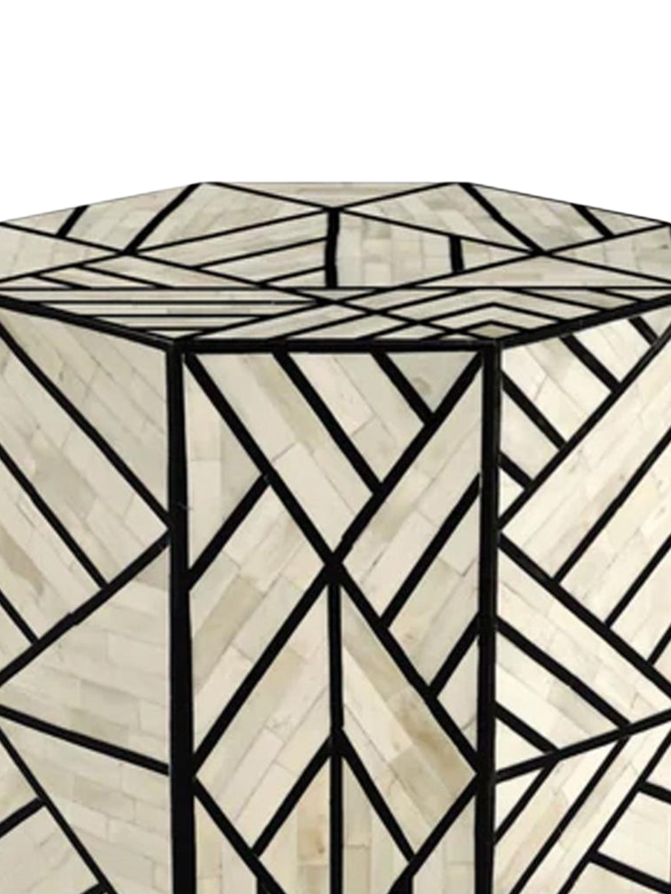 Inlay Drum Side Table
